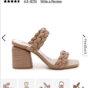 New croc light brown heeled block sandals